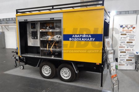 Двоосний причіп зі зварювальним генератором двопостовим